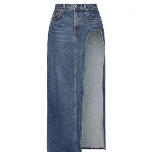 GRLFRND Blue Denim Maxi Skirt-Jeans